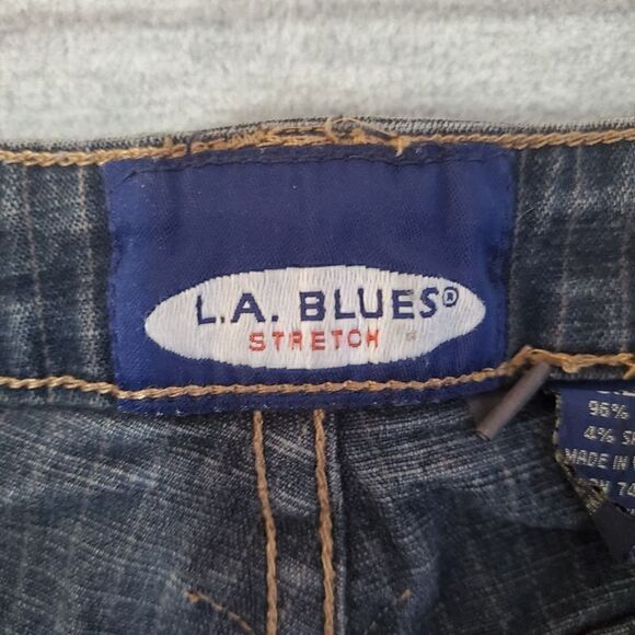 Vintage L.A. Blues Jeans Womens 16 Blue Stretch Straight Leg Denim - Picture 3 of 10